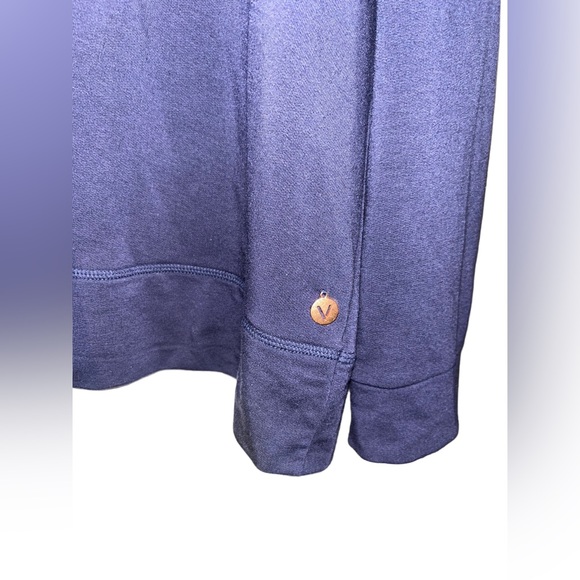 LANE BRYANT LIVI ACTIVE NAVY BLUE V-NECK HOODIE TOP 26/28 Cross‎ back - Picture 2 of 6